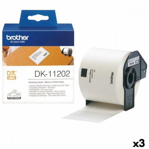 Címkék Nyomtatóhoz Brother DK-11202 Fekete/Fehér 62 x 100 mm (3 egység)