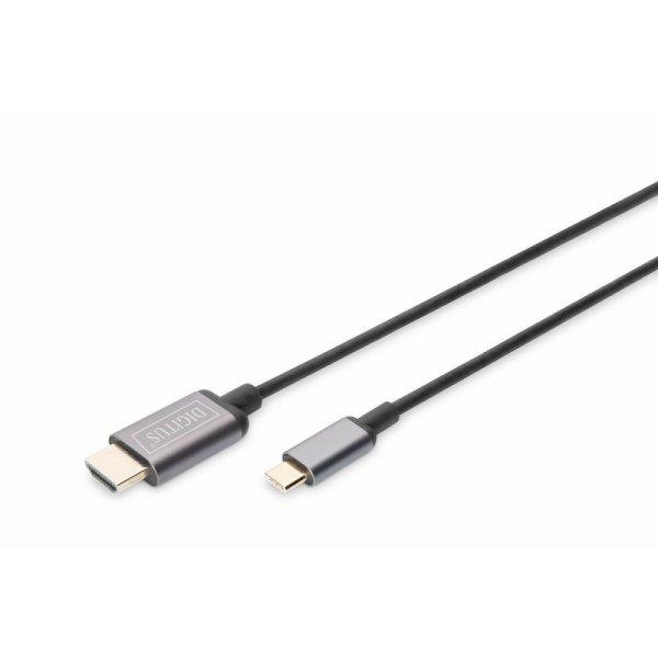 HDMI Kábel Digitus DIGITUS Cable adaptador de vídeo USB-C™ - HDMI®, UHD 4K
/ 30 Hz Szürke 1,8 m