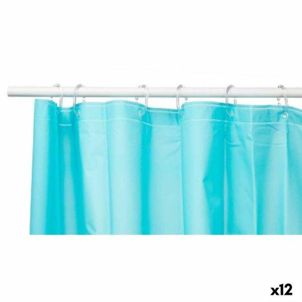Zuhanyfüggöny Kék Polietilén EVA 180 x 180 cm (12 egység)