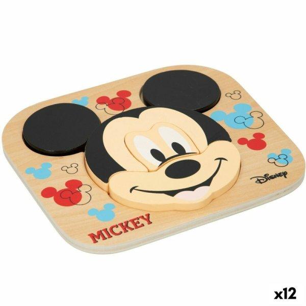 Fa Gyermek Puzzle Disney Mickey Mouse + 12 Hónap 6 Darabok (12 egység)