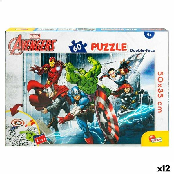 Gyermek Puzzle The Avengers Kétoldalú 60 Darabok 50 x 35 cm (12 egység)