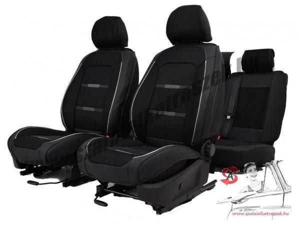 Nissan Leaf Bőr/Szövet Méretezett Üléshuzat -Fekete- Komplett Garnitúra