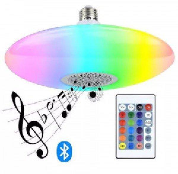 E27 RGB Bluetooth UFO lámpa hangszóróval + távirányítóval - 48W