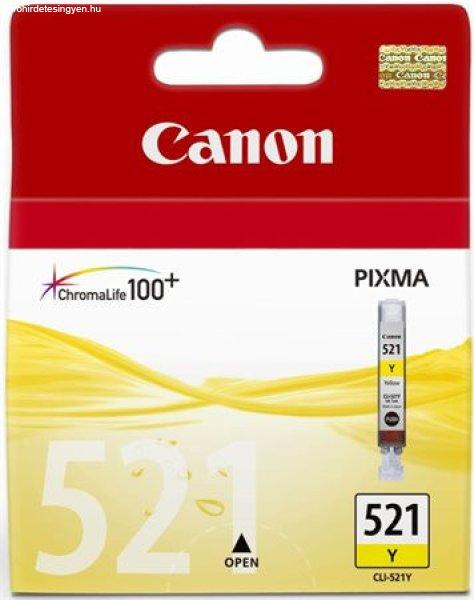 CLI-521Y Tintapatron Pixma iP3600, 4600, MP540 nyomtatókhoz, CANON, sárga, 9ml