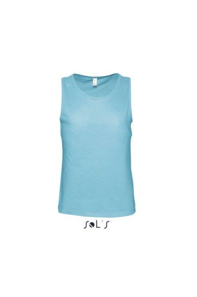 Férfi JUSTIN ujjatlan pamut póló-trikó, SOL'S SO11465, Atoll Blue-M