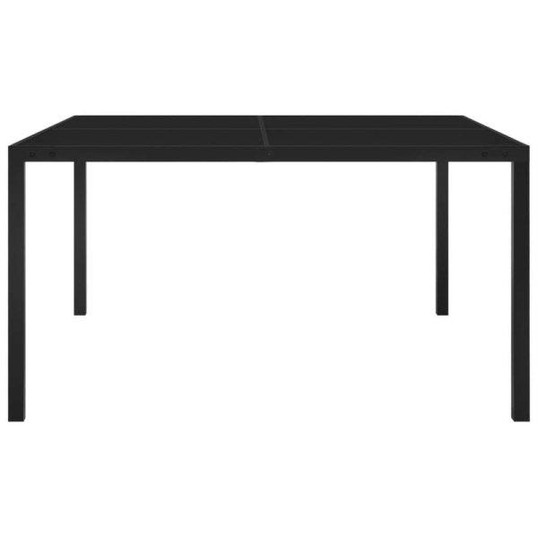 Fekete acél és üveg kerti asztal 130 x 130 x 72 cm