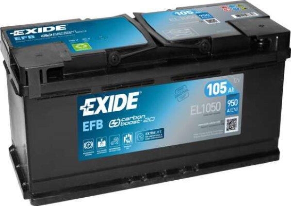 Exide EFB Start-Stop 105Ah 950A Jobb+ (EL1050)