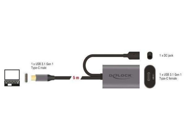 DeLOCK 85392 USB kábel 5 M USB 3.2 Gen 1 (3.1 Gen 1) USB C Fekete, Szürke