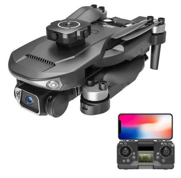 Toys Sky S165 Max Drón, dupla full HD kamera, 2.4G FPV, kefe nélküli motor,
élő közvetítés telefonra, 360°-os akadálykerülés, Fekete