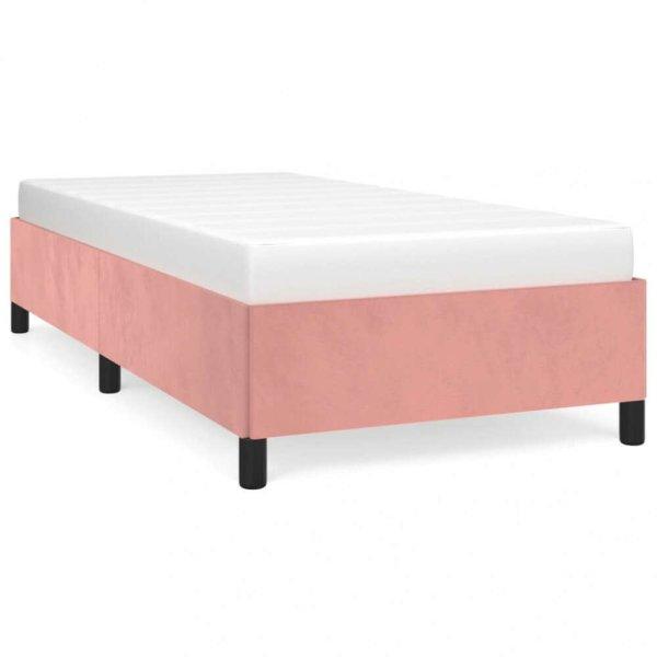 Rózsaszín bársony ágykeret 90x200 cm (347305)