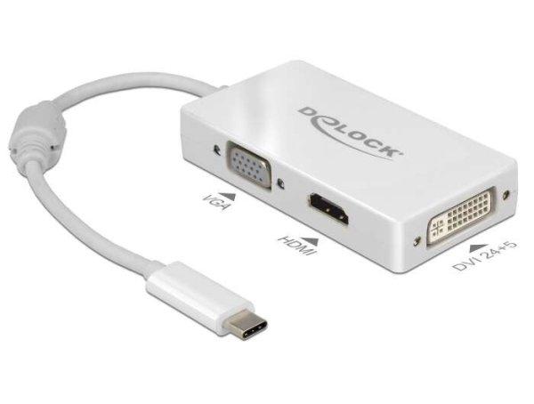 Delock Adapter USB Type-C-dugós csatlakozó > VGA / HDMI /
DVI-csatlakozóhüvely fehér