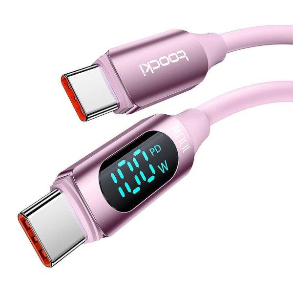 USB-C-USB-C kábel Toocki TXCTT1-XX04-B2, 2m, FC 100W (rózsaszín)