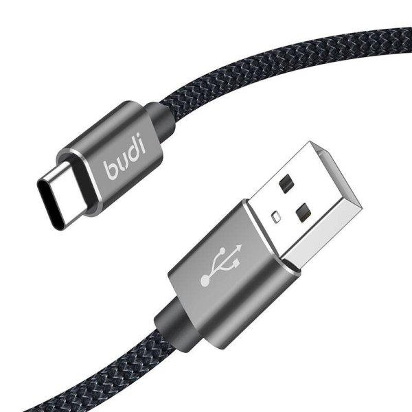USB-A–USB-C kábel Budi 206T/2M 2,4A 2M (fekete)