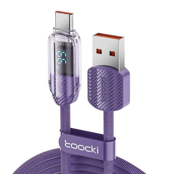 USB-kábel USB-C-hez Toocki TXCTYX05-P, 1m, FC 66W (lila)