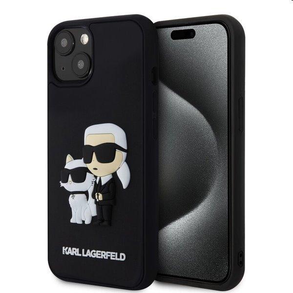 Karl Lagerfeld 3D Rubber Karl and Choupette tok Apple iPhone 14 számára,
fekete