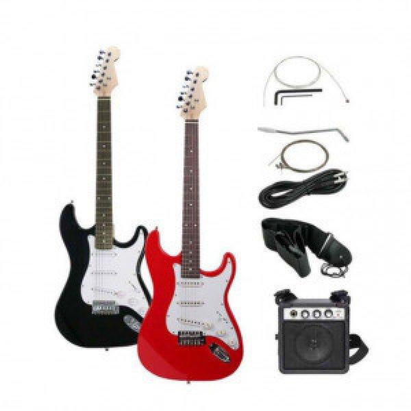 Elektromos gitár szett kezdőknek, fekete, ajándék erősítővel 10009832