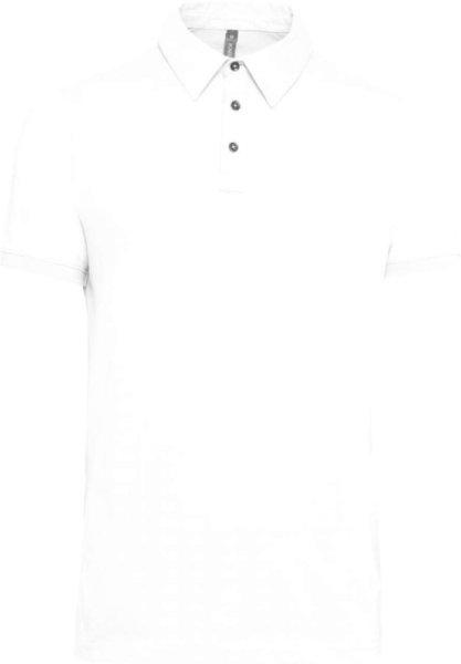 Férfi galléros rövid ujjú jersey póló, Kariban KA262, White-XL