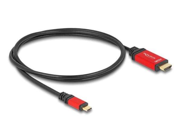 Delock USB Type-C  - HDMI kábel (DP Alt Mode) 8K 60 Hz-hez HDR funkcióval 1 m
piros