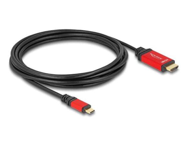 Delock USB Type-C  - HDMI kábel (DP Alt Mode) 8K 60 Hz-hez HDR funkcióval 3 m
piros