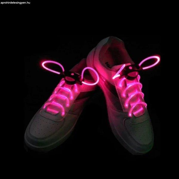Világító cipőfűző, LED cipőfűző 1 pár Rózsaszín
