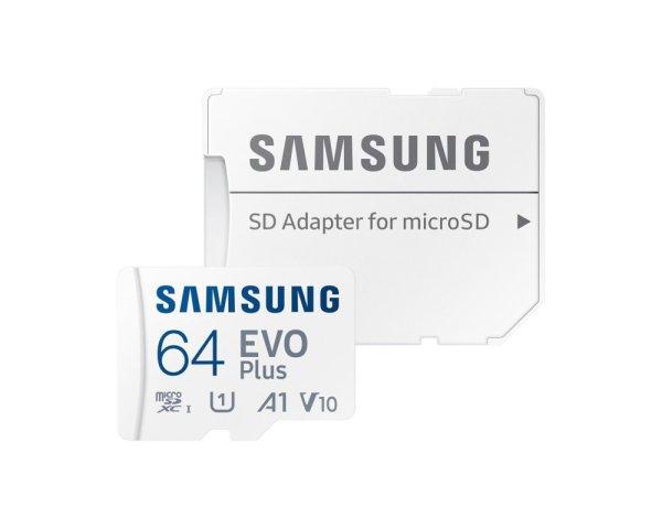 Samsung 64GB microSDXC EVO Plus Class10 U3 A2 V30 + adapterrel