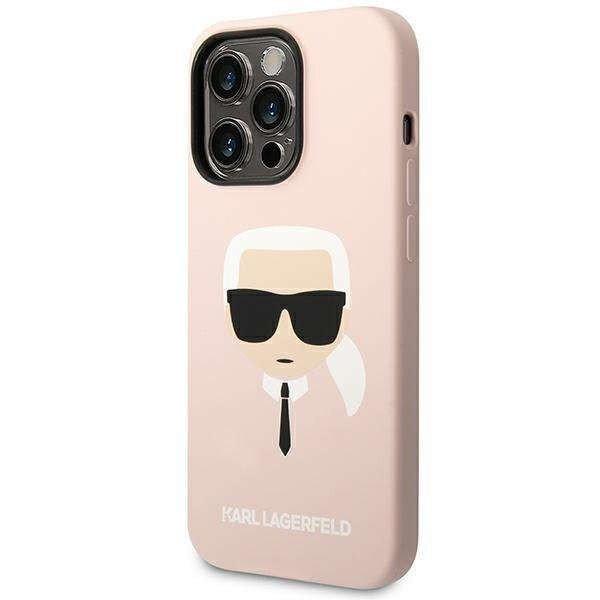 Apple iPhone 14 Pro Max Karl Lagerfeld Silicone Karl's Head tok -
KLHCP14XSLKHLP, Rózsaszín