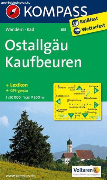 WK 188 - Ostallgäu - Kaufbeuren turistatérkép - KOMPASS