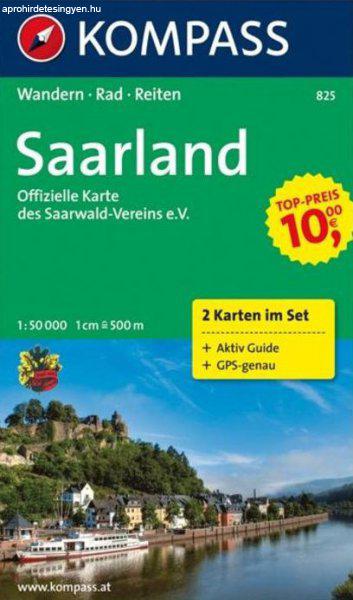 WK 825 - Saarland 2 részes turistatérkép - KOMPASS